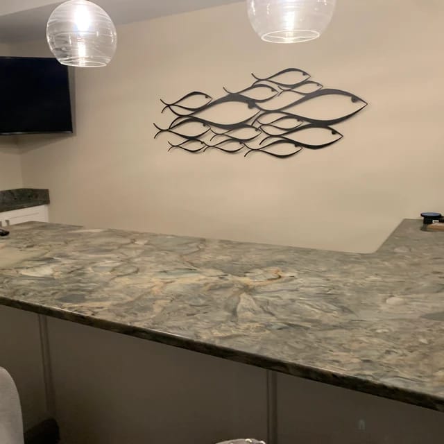 Customer photo review of School Of Fish Metal Duvar Dekoru