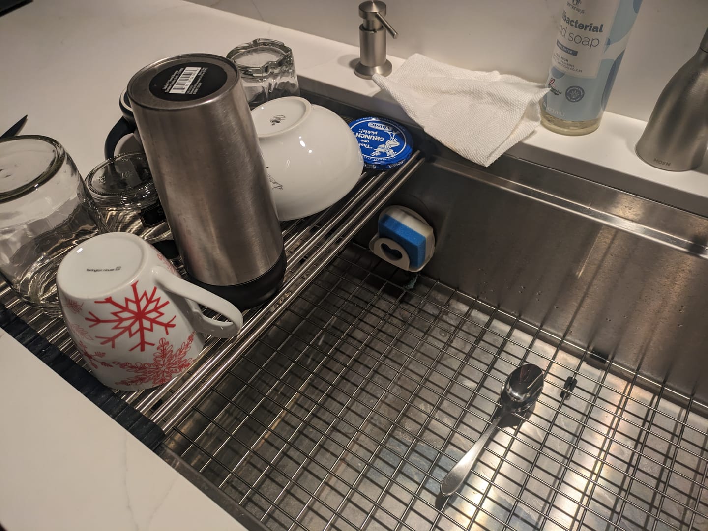Customer photo review of 18" Stainless Steel Roll Mat (LRM-18) - Workstation Sink Accessory