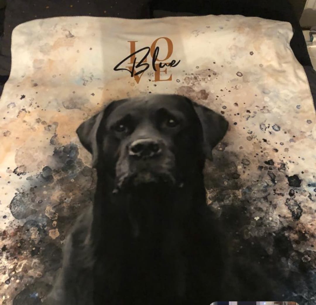 Customer photo review of Personalisierte Portrait Decke – Aquarell Stil