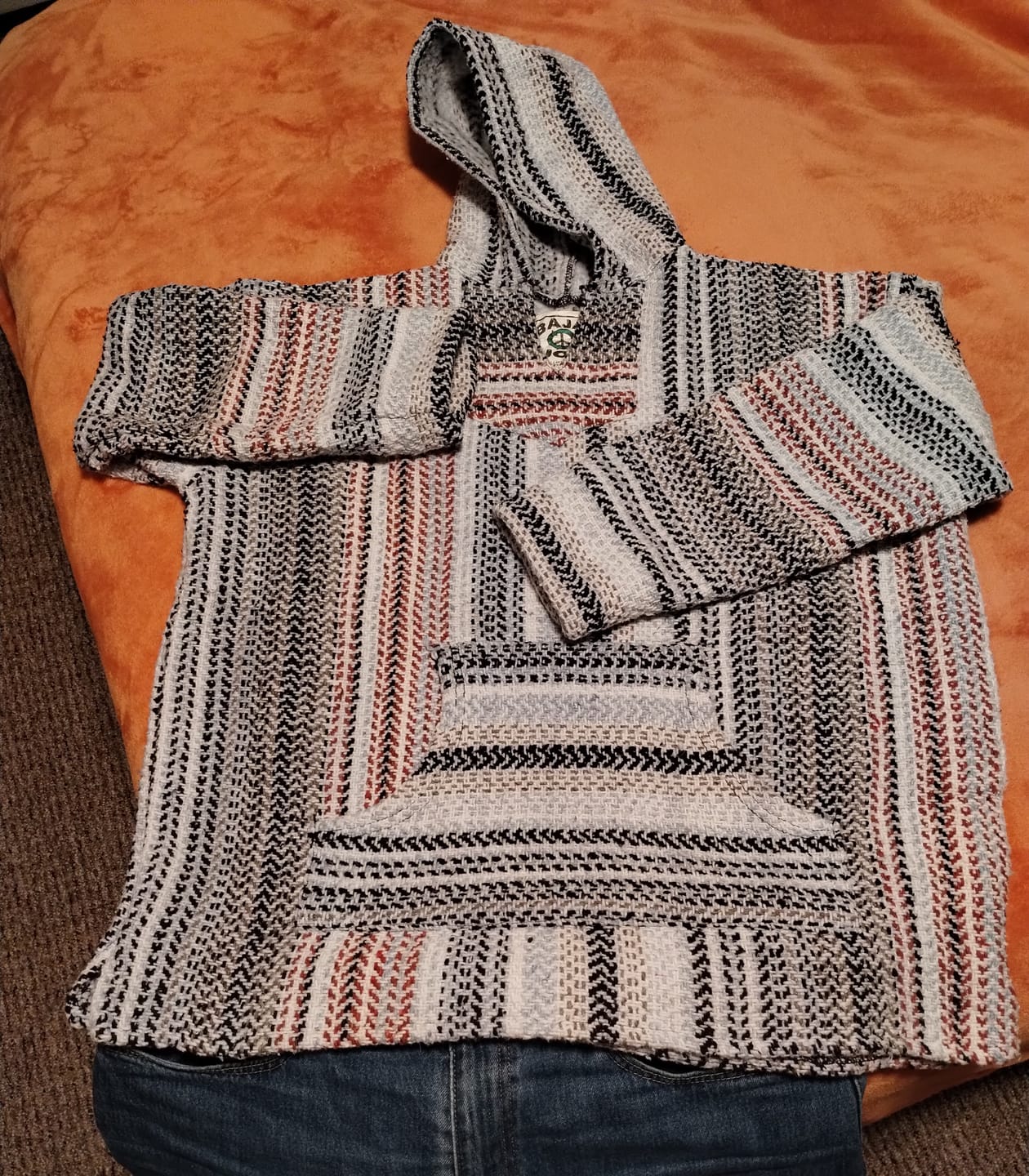 Customer photo review of Classic Stripe Terracotta Baja Hoodie