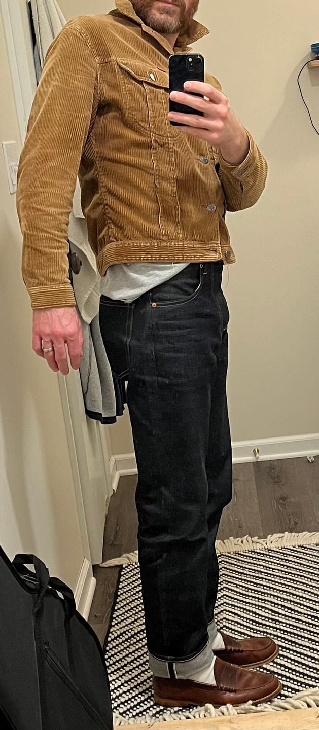 Customer photo review of Lot 602 1969 Model Selvedge Denim Jeans