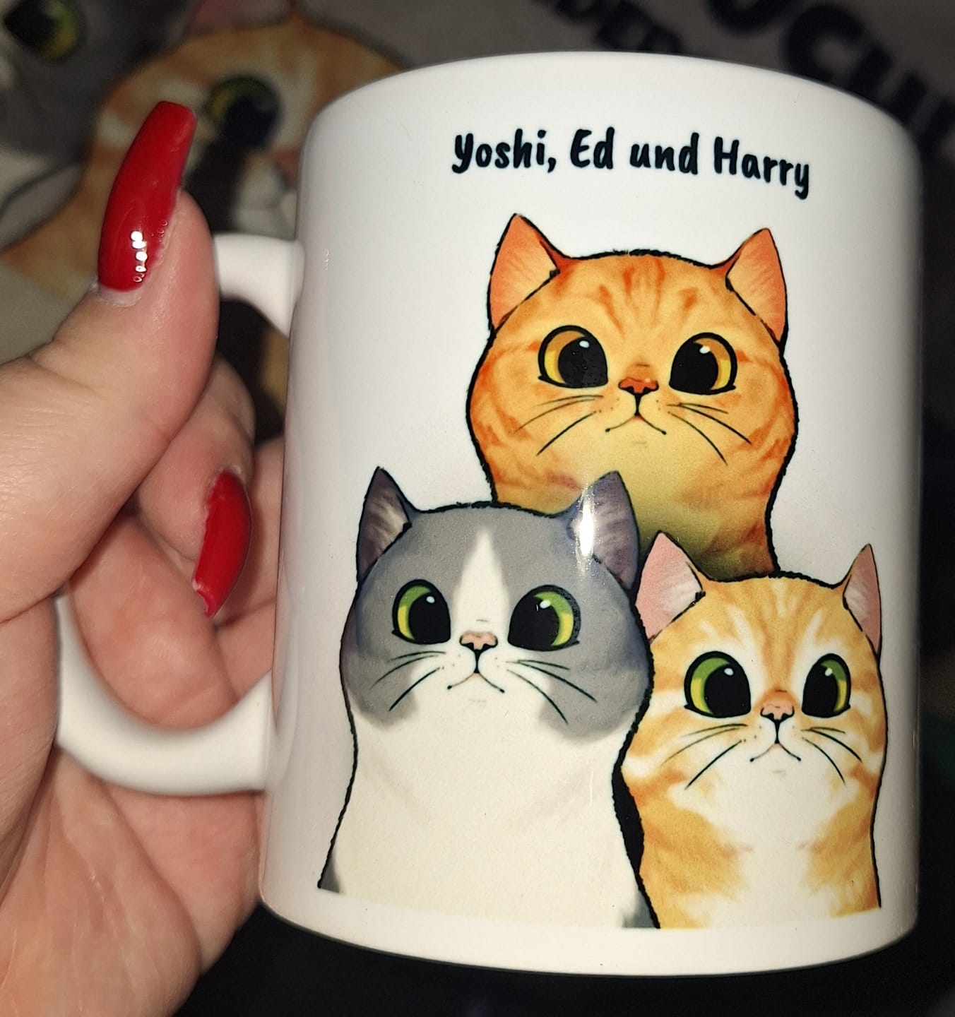 Customer photo review of Neugierige Katzen - Individuelle Tasse