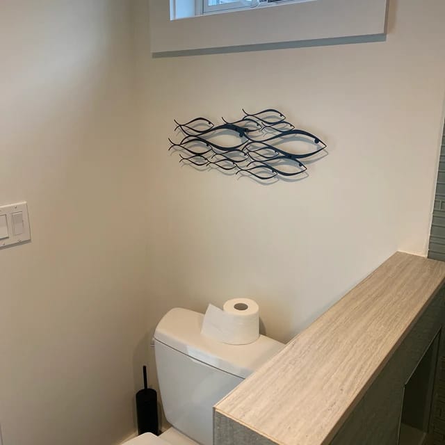 Customer photo review of School Of Fish Metal Duvar Dekoru