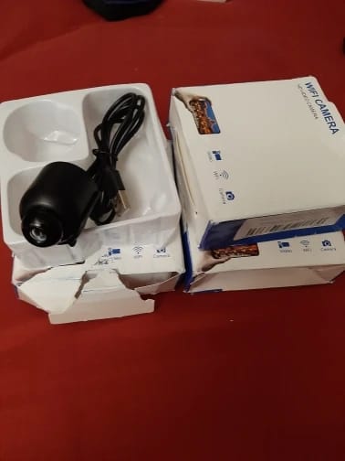 Customer photo review of Mini Wifi Camera 1080P - Wireless Surveillance Security with Night Vision, Motion Detection, 160 Degree Audio Recording, Google Play Compatible - Perfect for Baby Monitoring & IP Cam Needs
