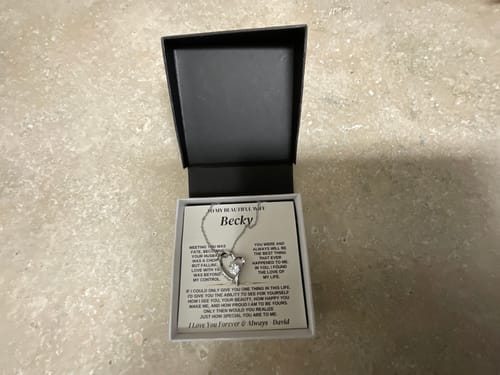 Customer photo review of To My Beautiful Wife - Personalizable Necklace Gift Set - SS323