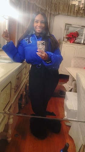 Customer photo review of F-Embroidery Puffer Coat