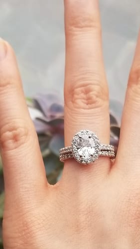 Customer photo review of Pave CZ Eternity Ring in Sterling Silver