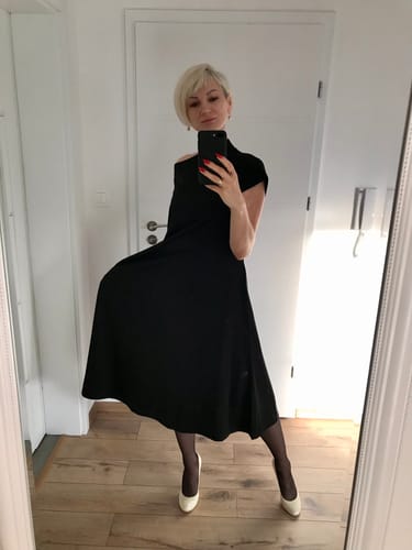 Customer photo review of Casualowa sukienka w jednolitym kolorze
