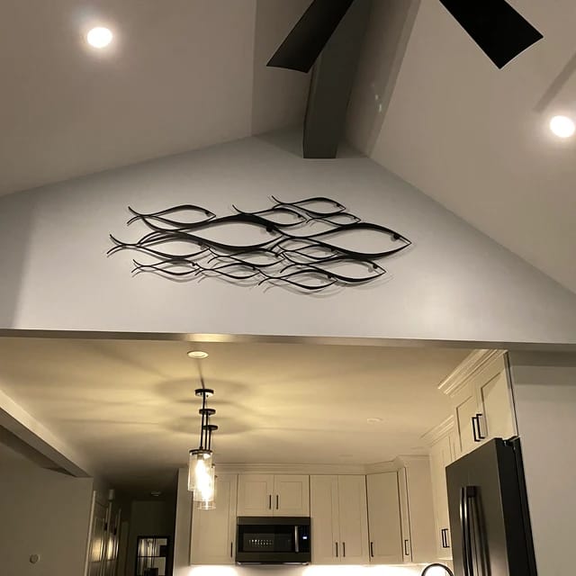 Customer photo review of School Of Fish Metal Duvar Dekoru