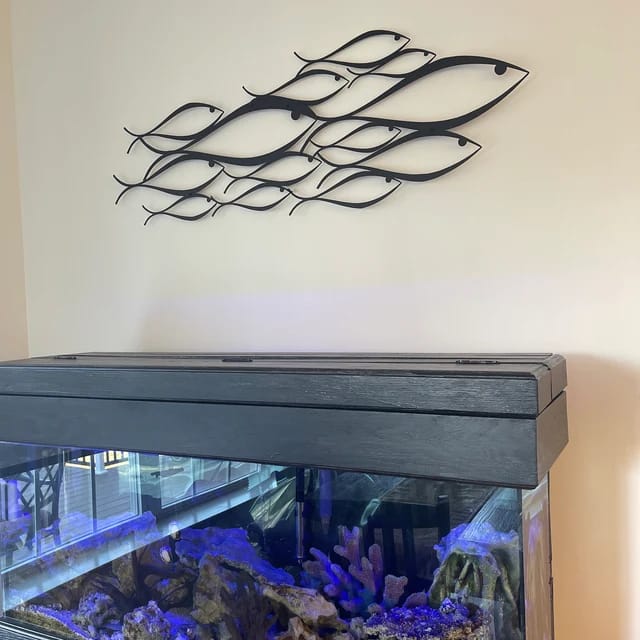 Customer photo review of School Of Fish Metal Duvar Dekoru