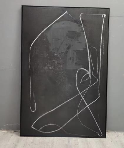 Customer photo review of Black Abstract Painting #ABAV330