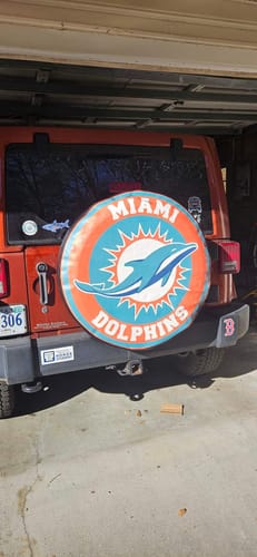 Customer photo review of Custom Spare Tire Cover for Jeep, RV, Bronco Camper, Trailer, & More