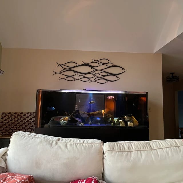 Customer photo review of School Of Fish Metal Duvar Dekoru