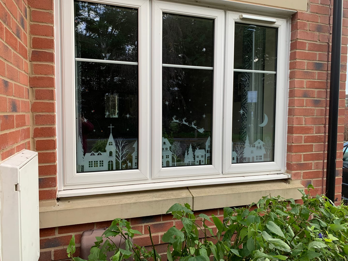 Customer photo review of Christmas Village Window Decal