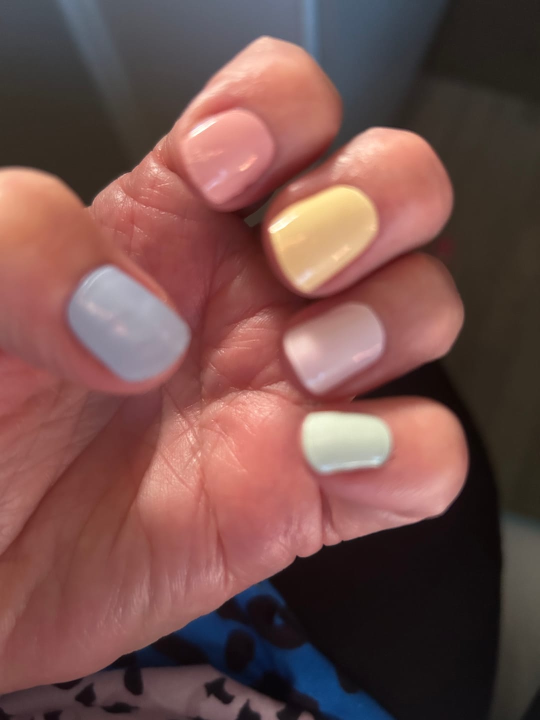 Customer photo review of Pastel Rainbow DIY Semicured Gel Nail Sticker Kit