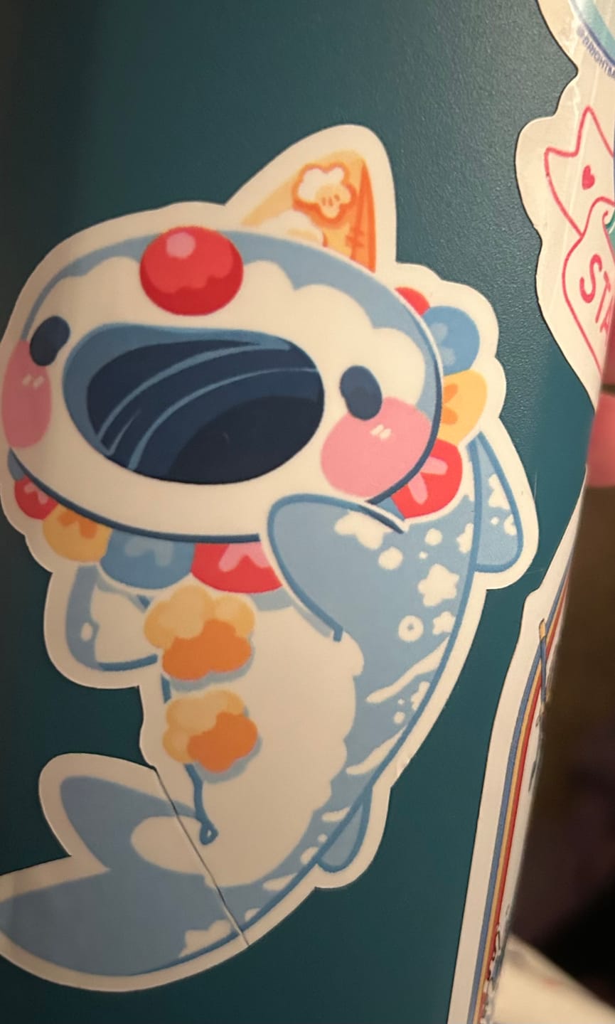 Customer photo review of Clown Shark Stickers