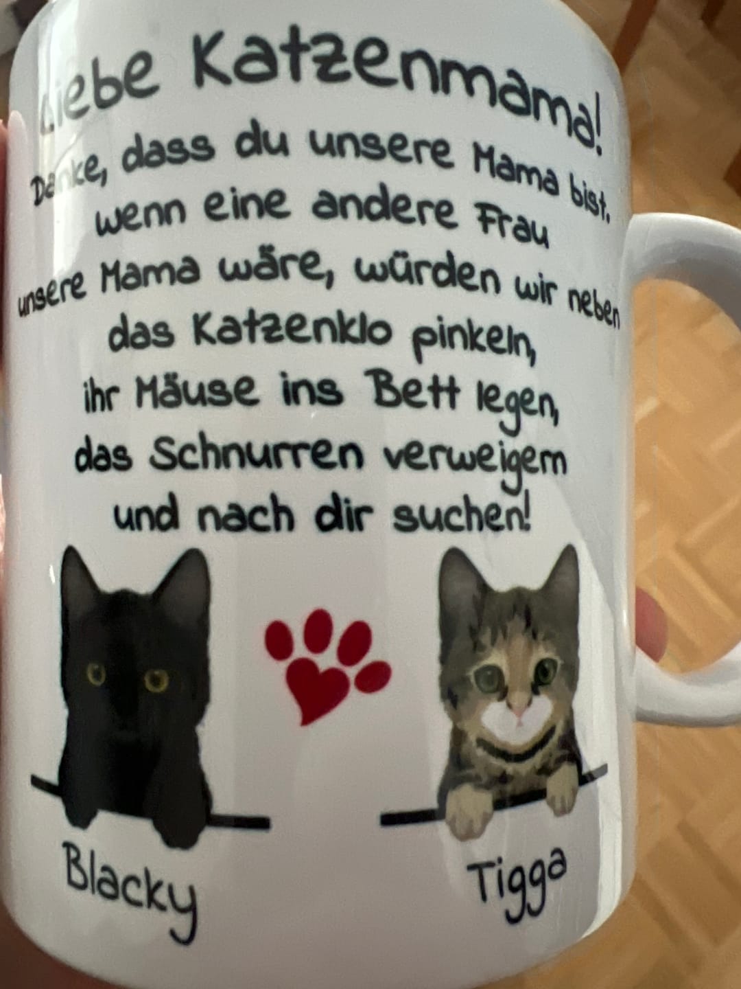 Customer photo review of Liebe Katzenmama/ Lieber Katzenpapa - Individuelle Tasse