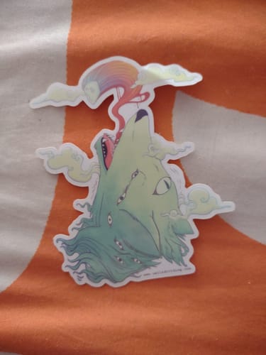 Customer photo review of Wolf And Ghost, Clear Sticker