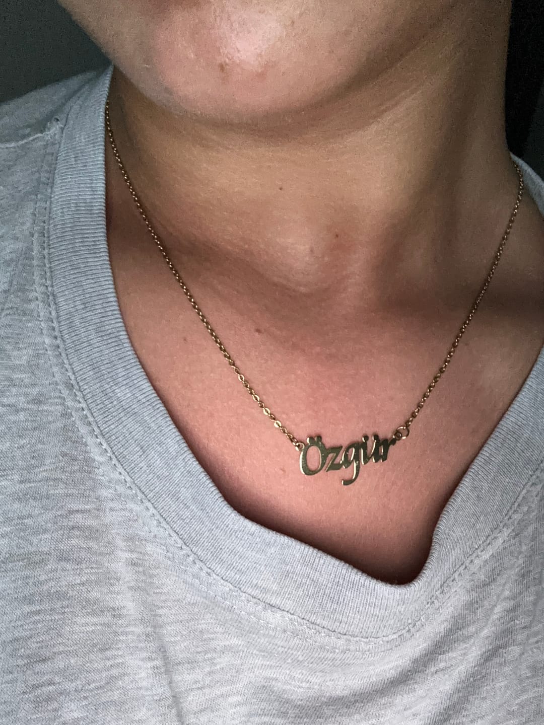 Customer photo review of Namenskette Waagerecht | 18K vergoldet