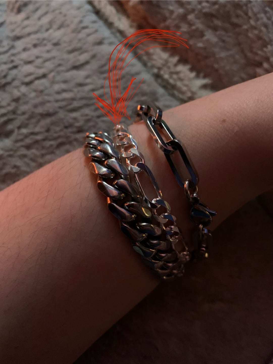 Customer photo review of SILVER FIGARO BRACELET