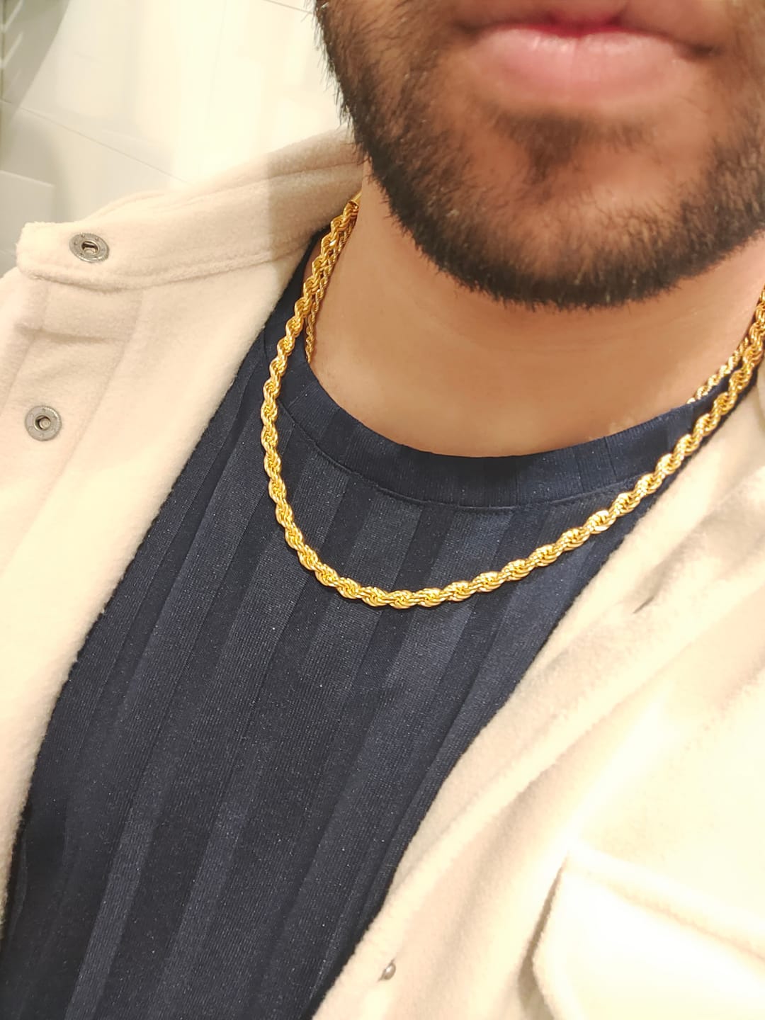 Customer photo review of CLEAN ROPE CHAIN. - 6MM 18K GOLD