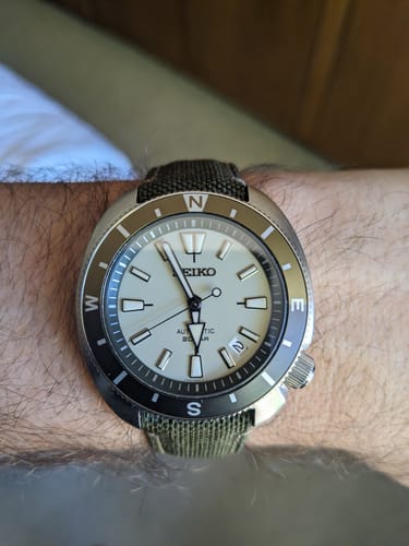 Customer photo review of Seiko Prospex Men's 42.4mm Stainless Steel Automatic Watch SRPG13K