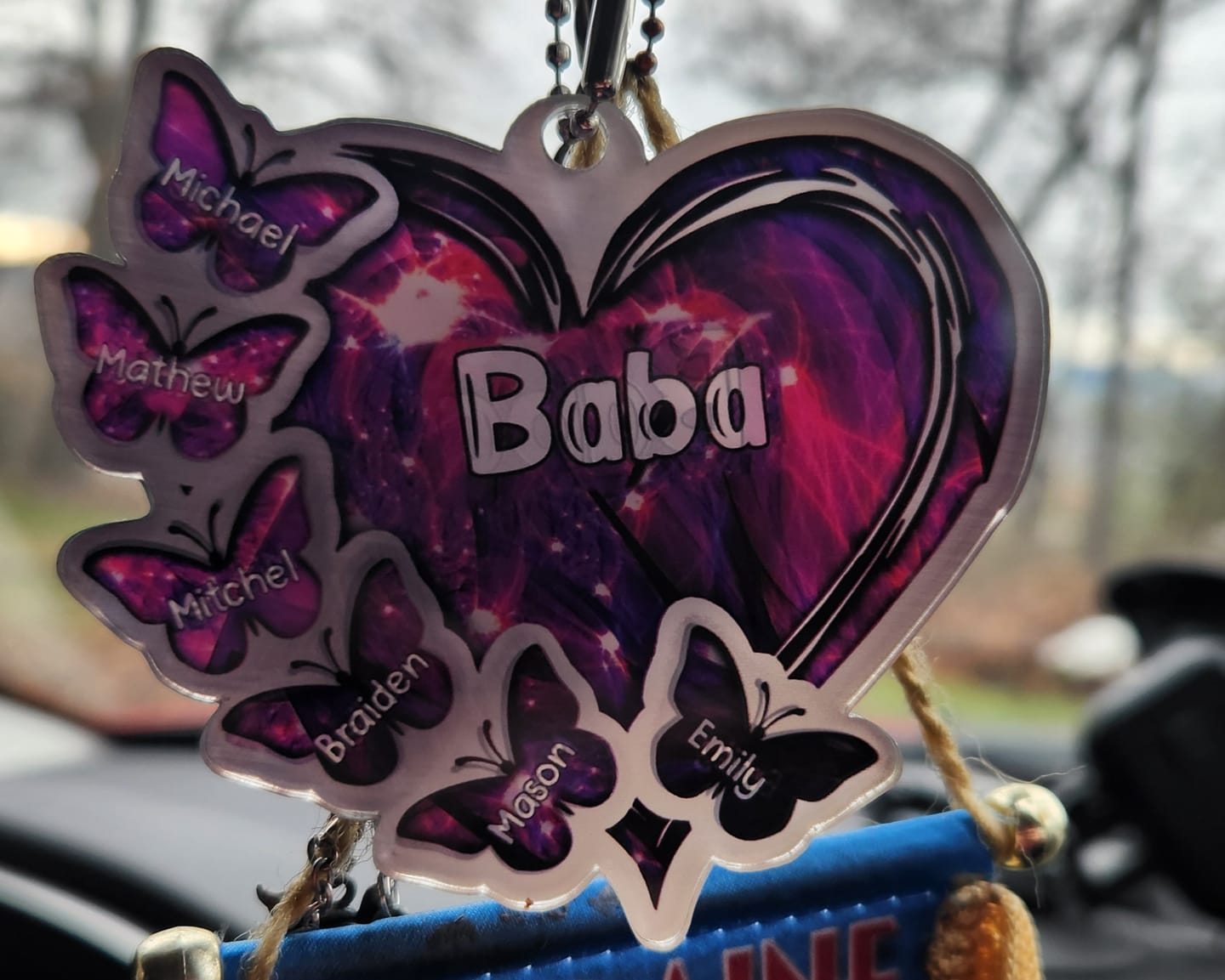 Customer photo review of Sparkling Grandma- Mom Heart Butterfly Kids, Multi Colors Personalized Ornament