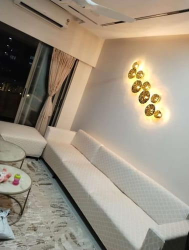 Customer photo review of Cream Diamond Elastic Sofa Slipcover