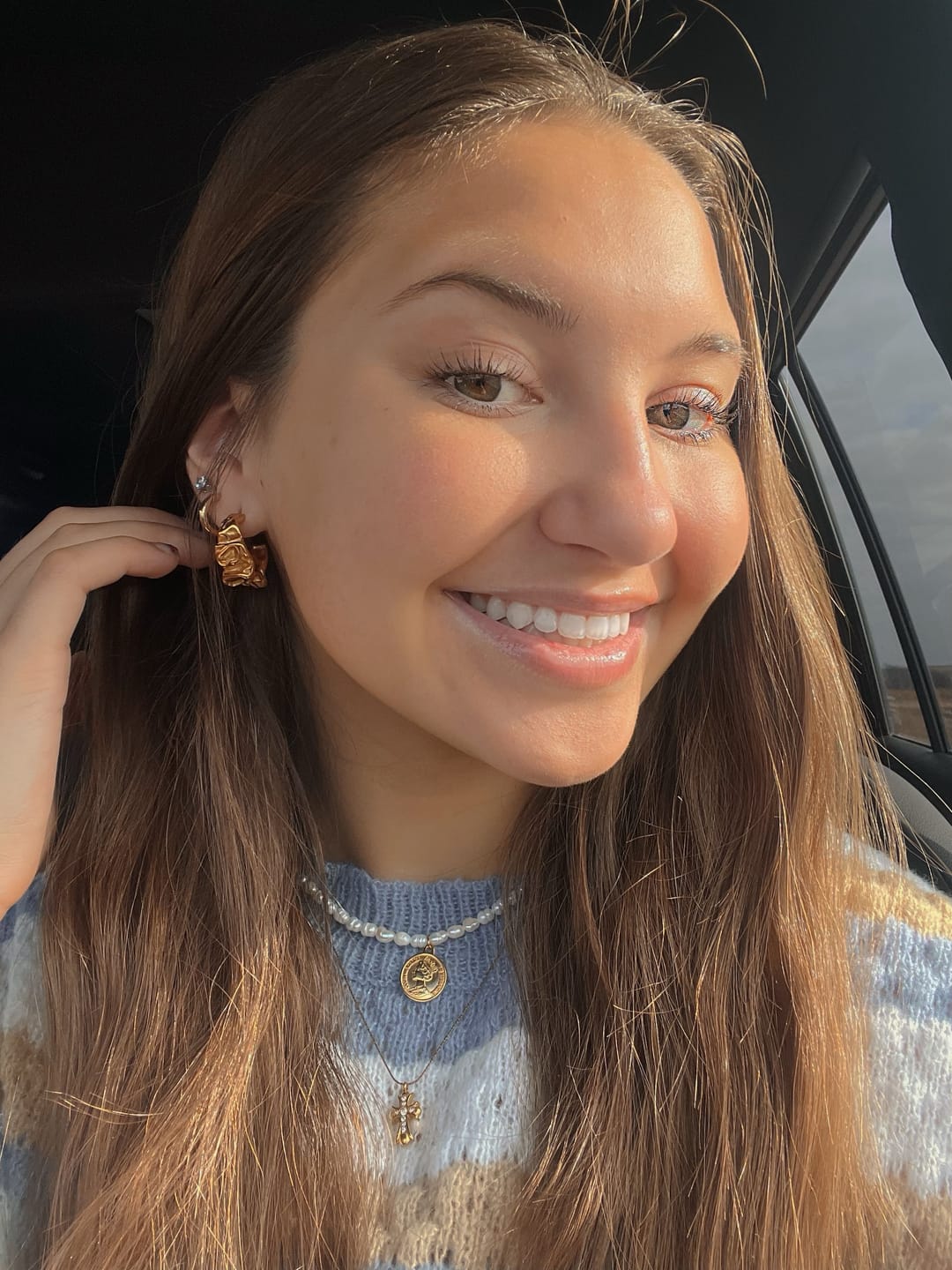 Customer photo review of Vintage Cross Sparkle Necklace