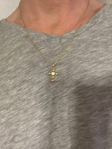 Customer photo review of Sterling Silver Circle Cross Necklace