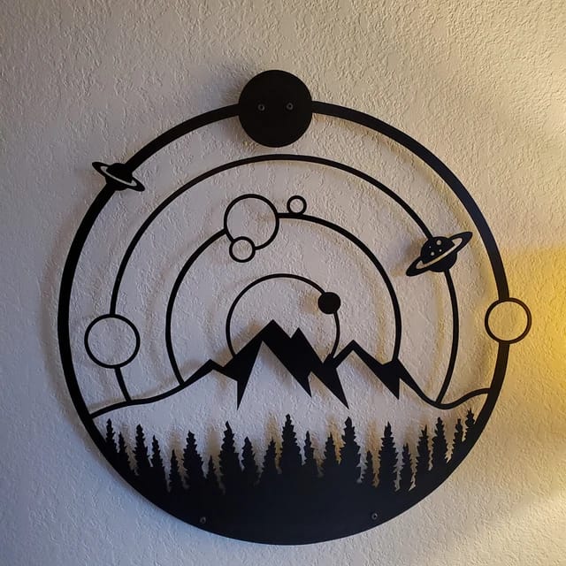 Customer photo review of Space and Nature Metal Duvar Tablosu