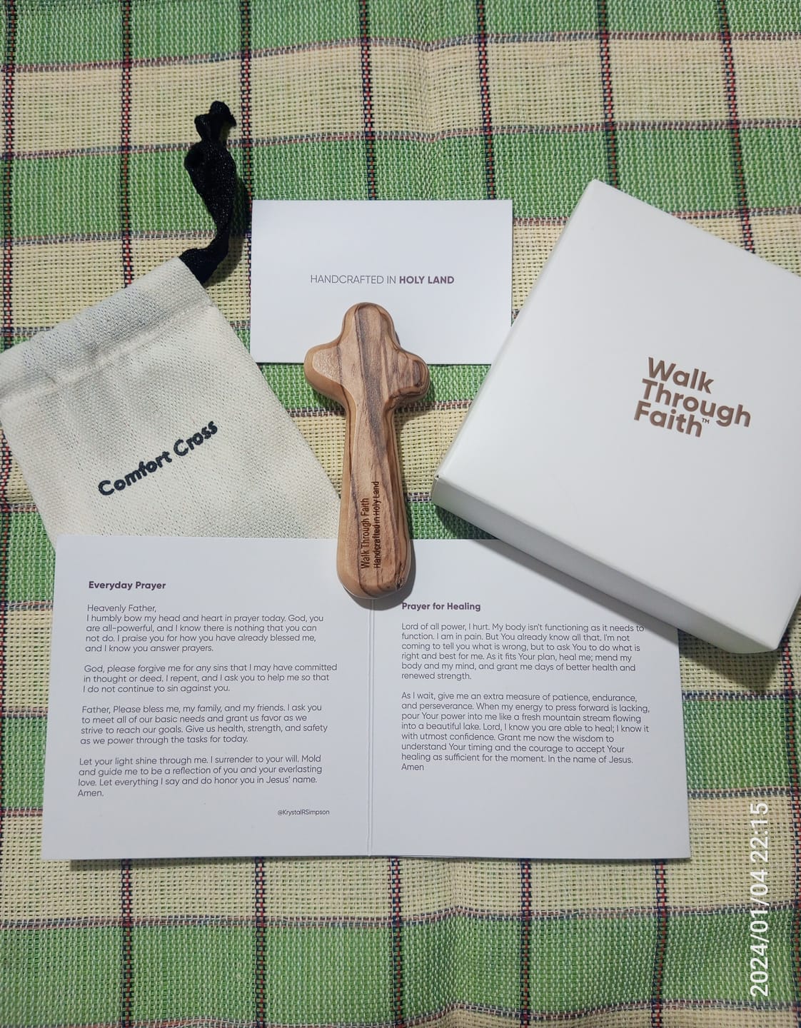 Customer photo review of Holy Land Olive Wood Comfort Cross