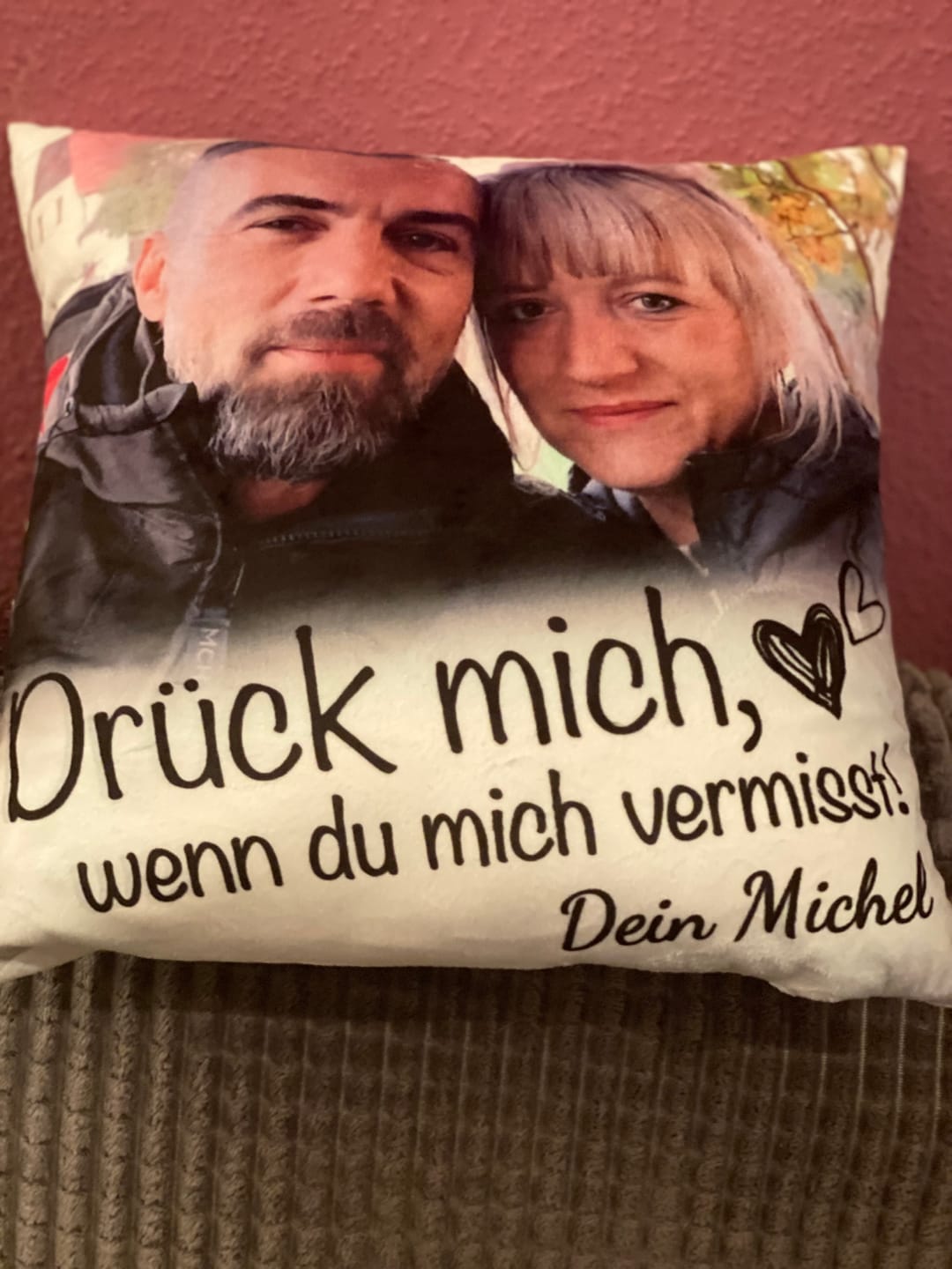 Customer photo review of Wenn du mich vermisst - Paar-Kissen