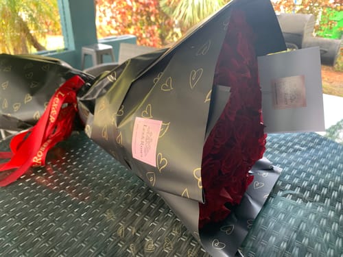 Customer photo review of Blue Rose Bouquet