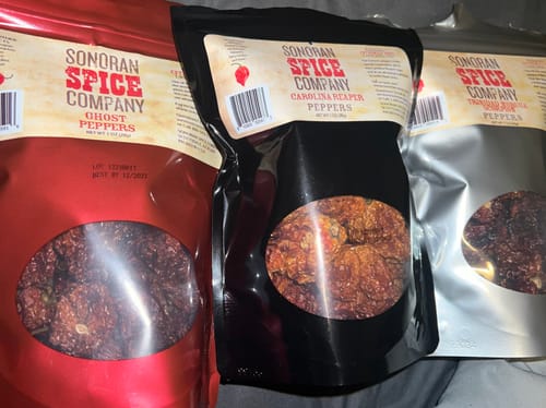 Customer photo review of World's Hottest Peppers 3 Pack