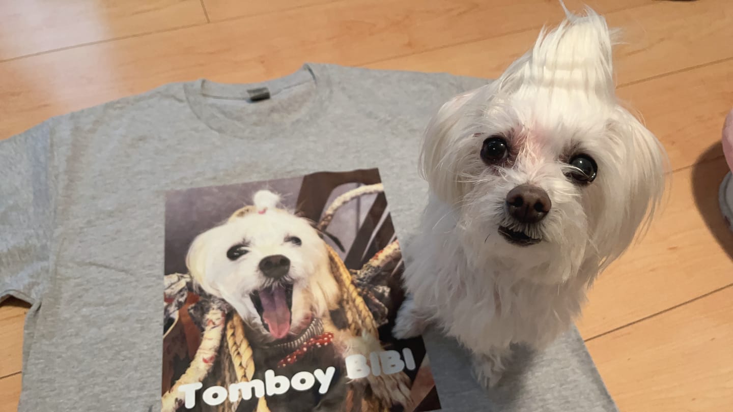 Customer photo review of 好きな写真と文字で作るオリジナルプリントTシャツ