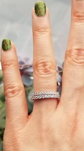Customer photo review of Pave CZ Eternity Ring in Sterling Silver