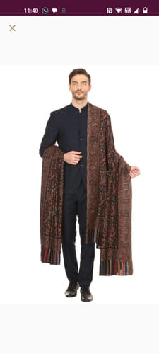 Customer photo review of Pashtush Mens Ethnic Shawl, Mens Lohi , Full Size, Fine Wool