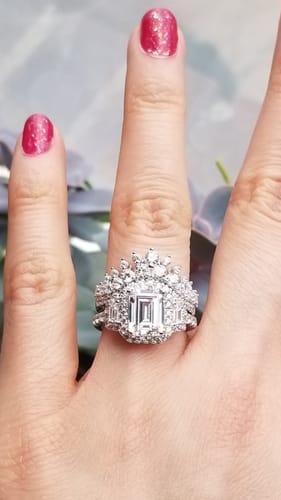 Customer photo review of Wishbone Chevron CZ Band in Sterling Silver