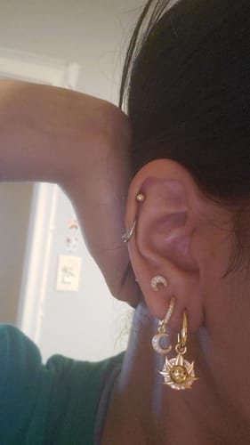 Customer photo review of Pirate Ship Earrings