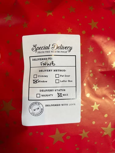 Customer photo review of North Pole Gift Labels