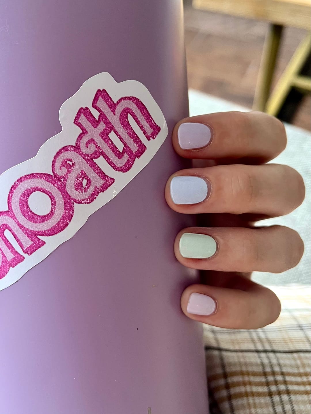 Customer photo review of Pastel Rainbow DIY Semicured Gel Nail Sticker Kit