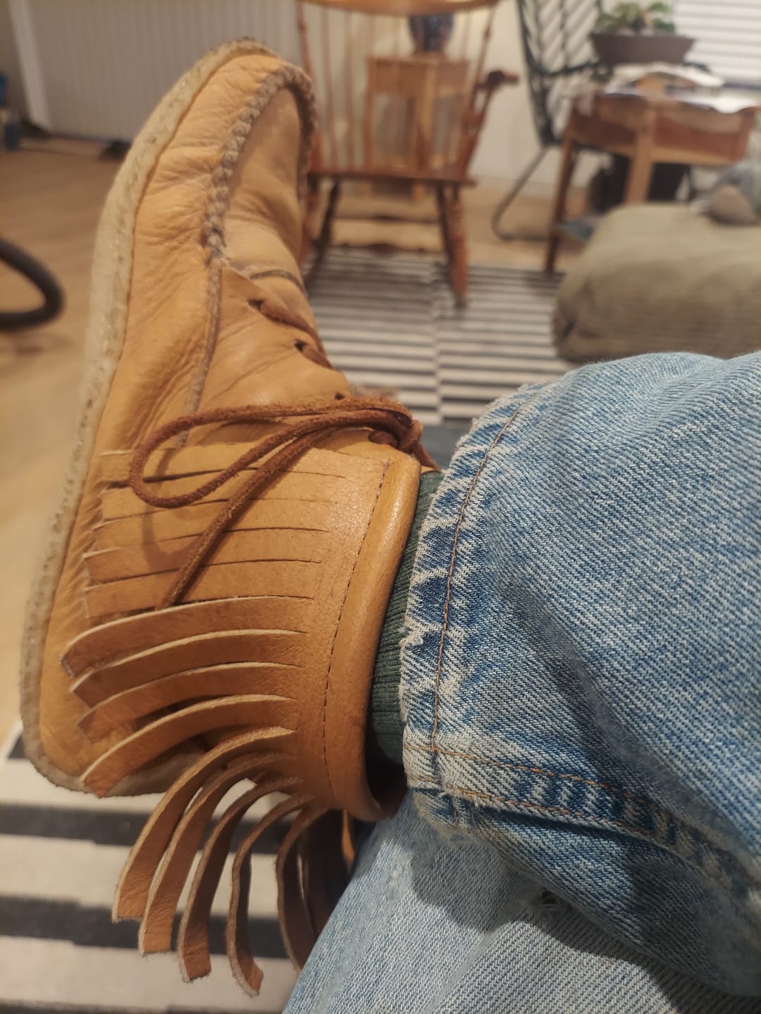 Customer photo review of Men’s Crepe Sole Moosehide Moccasin Boots