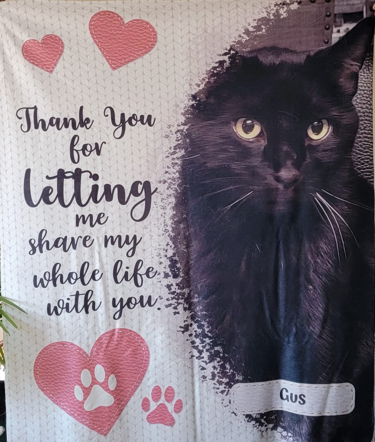 Customer photo review of Thank you - Personalized blanket