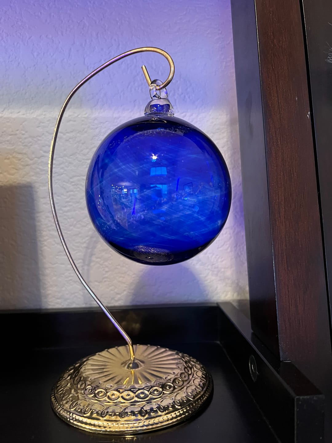 Customer photo review of Glass Christmas Ornament with Cremation Ashes
