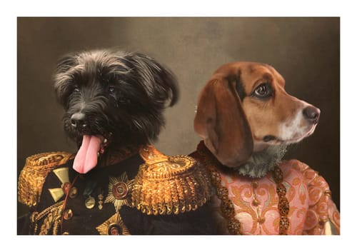 Customer photo review of The General & The Duchess  – Custom Vintage Pet Portrait
