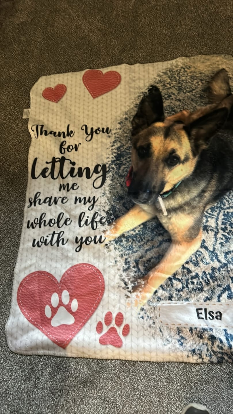 Customer photo review of Thank you - Personalized blanket