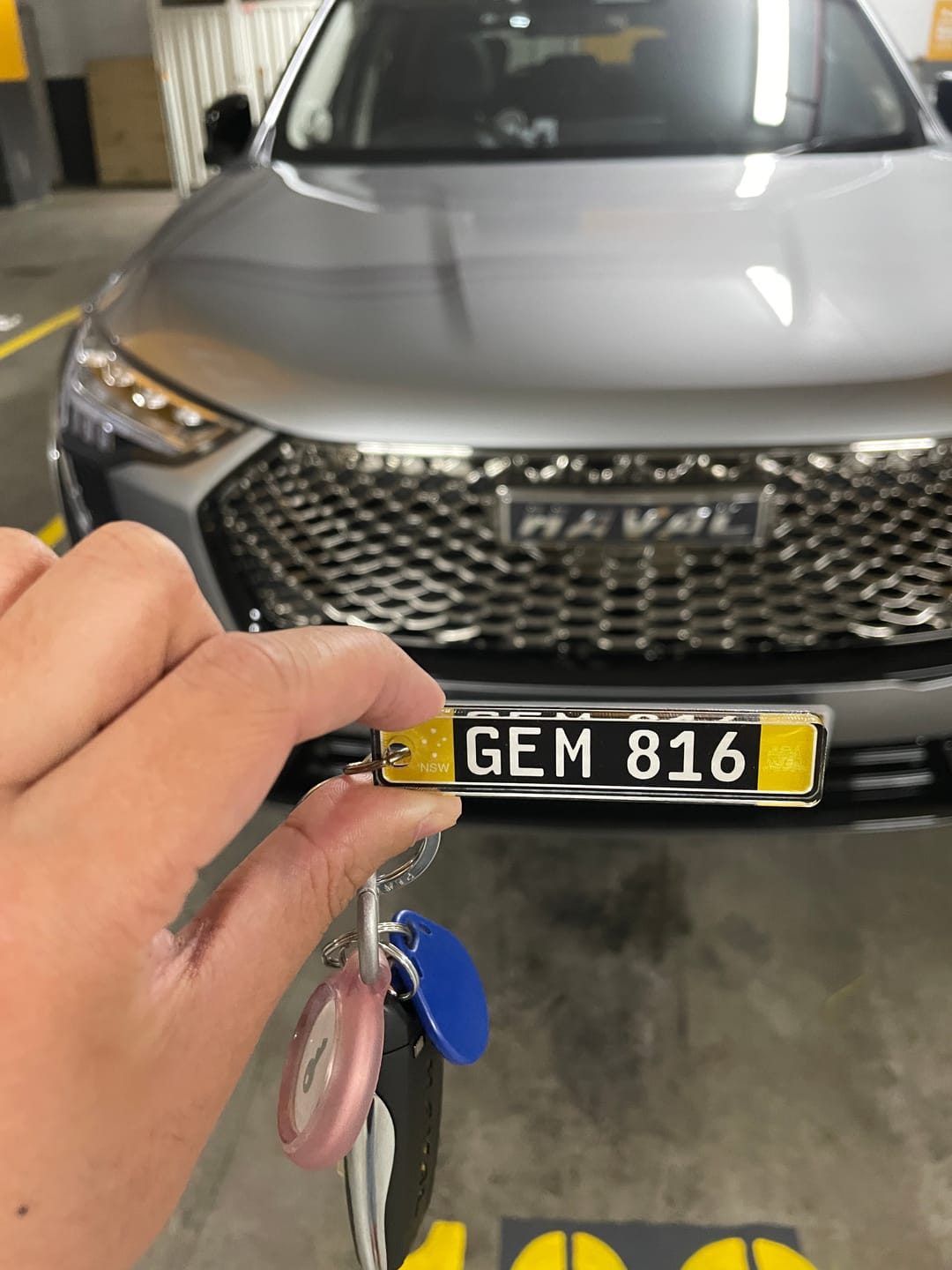 Customer photo review of NSW Euro Licence Plate Custom Keychain 🇪🇺