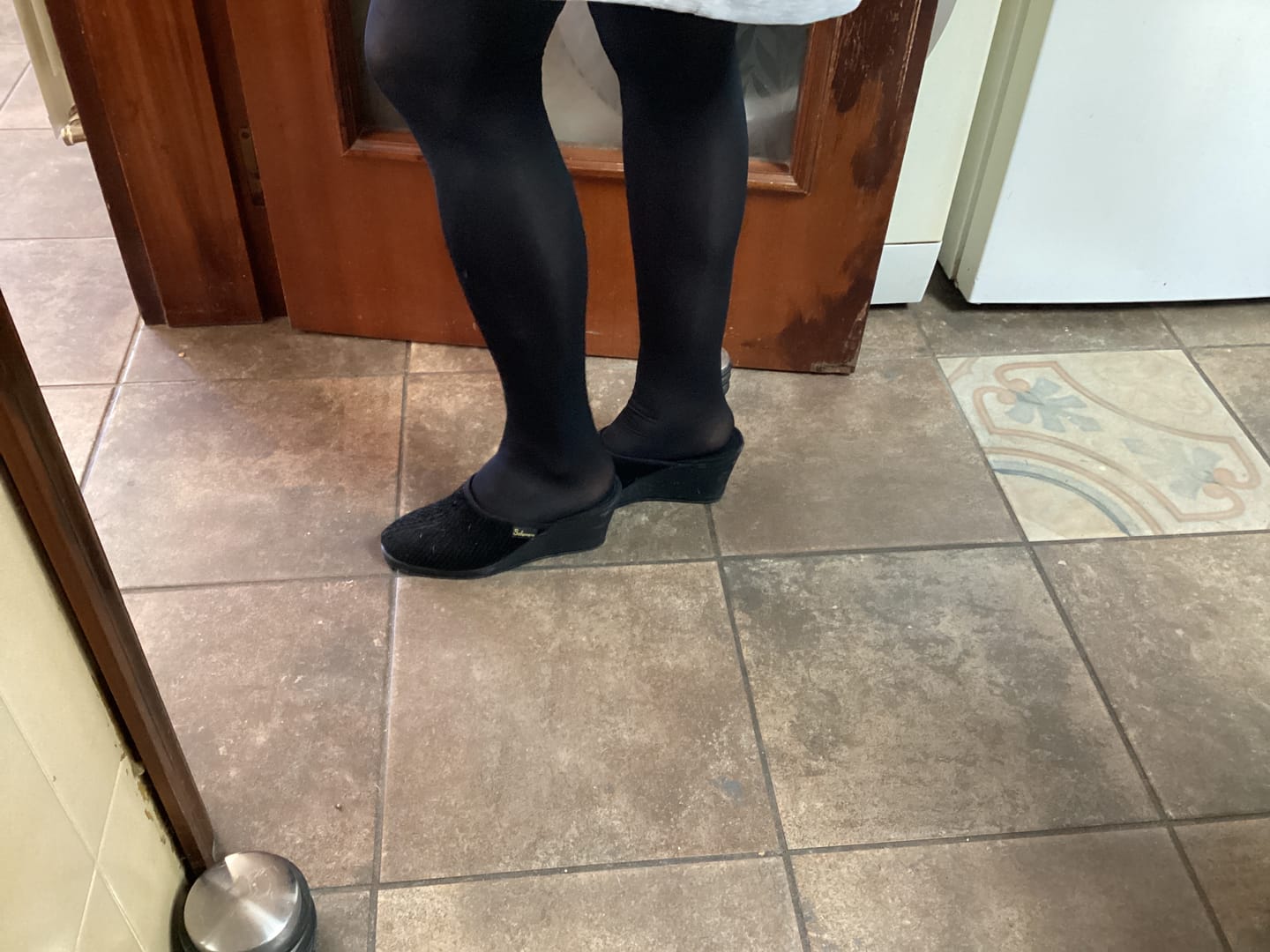 Customer photo review of Zueco alto de pana Salemera