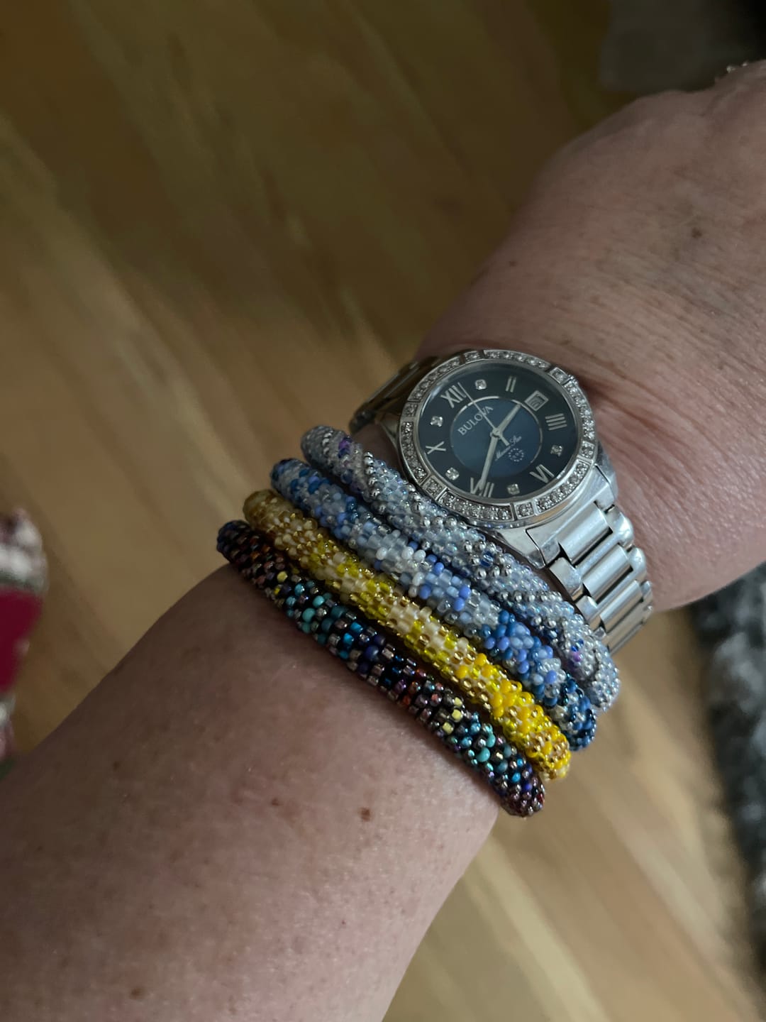 Customer photo review of Mermaid Scales Yellow Ombré (kids sizes too!)